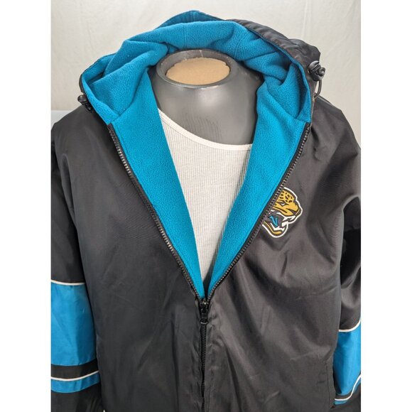 Jacksonville Jaguars Black Blue Hooded Reversable Full Zip Jacket Size XL - Picture 3 of 11